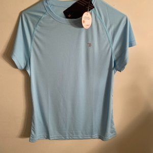 Travels Together With You Women's Light Blue UPF 50 Plus Size S Short Sleeve